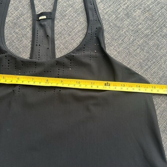 LULULEMON Small Singlet Racer Back Lasercut Logo Tank Top Black Shirt Size 4 - Picture 8 of 8
